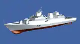 Indian Navy's computer generated design of the Project 28 Kamorta class corvette
