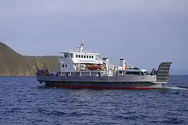 The ferry travels to Olkhon Island