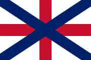 A reconstruction of the Union Jack displayed on the ceiling boss from Linlithgow Palace