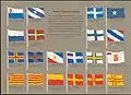 Proposed flags of Finland 1862–1918, compiled by Olof Eriksson.