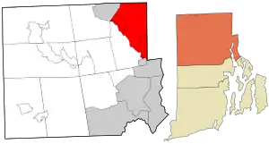 Location in Providence County and the state of Rhode Island.