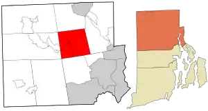 Location in Providence County and the state of Rhode Island.