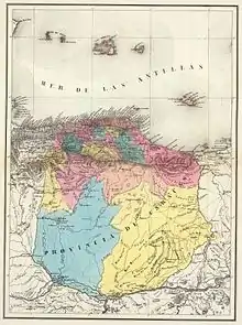 Detailed map of the Caracas Province, 1840.