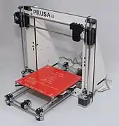 A Prusa i3 with a melamine-resin particle board frame.