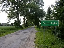 Entrance to Pruska Łąka Village, Kowalewo Pomorskie, Poland