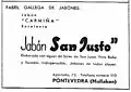 Advertising for San Justo soap (1939)