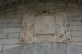 Coat of arms of Charles V on the exterior facade