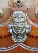 Door knocker depicting an Eagle warrior in Querétaro, Mexico.