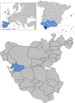 Location within the province of Cadiz