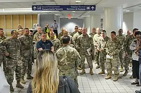 The Puerto Rico National Guard and other officials establish the action plan for COVID-19 screening at Luis Muñoz Marín International Airport