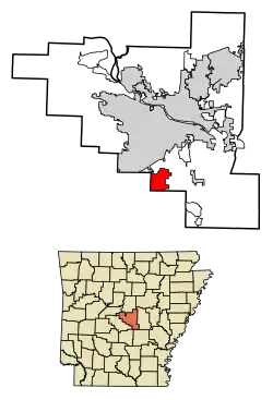 Location of Landmark in Pulaski County, Arkansas.