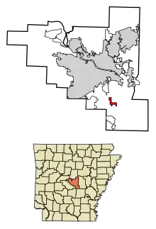 Location in Pulaski County and Arkansas