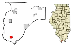 Location of Mounds in Pulaski County, Illinois.