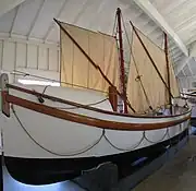 A "pulling surfboat" on display