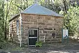 Stone building formerly housing pumping equipment supplying stand pipes at Couridjah Station for refilling steam locomotive water tanks