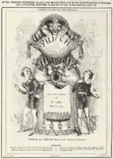 1843: 1 July cover shows Punch straddling a trumpeter.