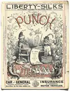 Doyle's design for the cover of Punch showing his monogram of a "dickie bird" perched on the initials 'RD' (lower left)