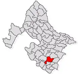 Location in Mehedinți County