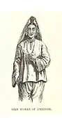 Punjabi woman in Punjabi suthan and short kurta 1874