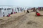 Puri Beach with crowds