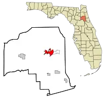 Location in Putnam County and the state of Florida