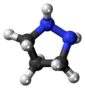 Ball-and-stick model of the pyrazolidine molecule