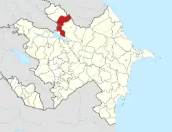 Map of Azerbaijan showing the Qakh District