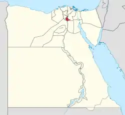 Qalyubia Governorate on the map of Egypt