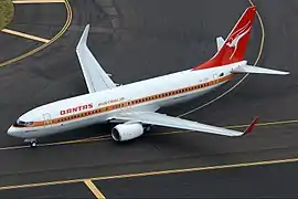 Qantas Boeing 737-800 at Sydney Airport.