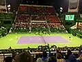 A view of the main center court Tennis court of the complex.