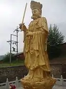 A giant statue at Qifo Temple.