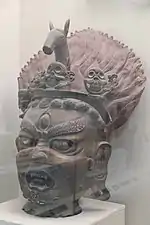 Qing dynasty statue of the head of Hayagriva, now held in the Gansu Provincial Museum, Lanzhou, Gansu, China