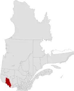 Location in province of Quebec