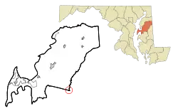 Location of Queen Anne, Maryland