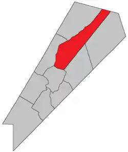 Location within Queens County, New Brunswick.