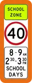 (R4-Q01) School Zone (Used in Queensland)