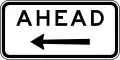 (R7-Q01) Ahead on Side Road (left) (Used with bus, transit or truck lane signs) (Used in Queensland)