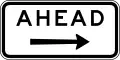 (R7-Q01) Ahead on Side Road (right) (Used with bus, transit or truck lane signs) (Used in Queensland)