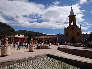 Central square and church Ráquira