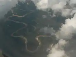 Typical Amazonian meanders on Tahuamanu River near Filadelfia, Pando, Bolivia