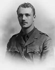 A black and white portrait photo of R. V. C. Bodley in military uniform