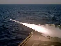 RIM-66 launch from USS Norton Sound (AVM-1) 1983