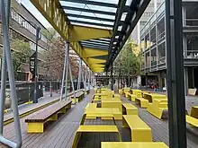 Outdoor seating area, architectural structure