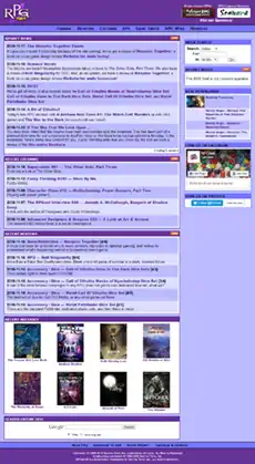A screenshot of RPGnet home page on November 18, 2018