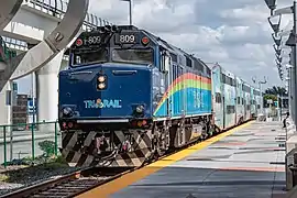 PRLX rebuilt M-K F40PHM-3C at the Miami Intermodal Center