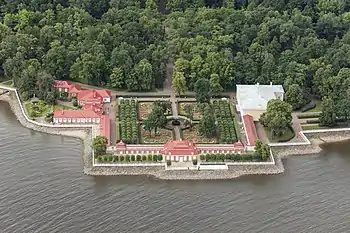 Aerial view of Monplaisir Palace