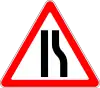 Road narrowing on right side