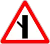 Oblique side road with priority, from the left