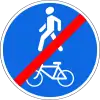 End of bicycle path and sidewalk