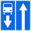 Road with a contraflow lane for buses